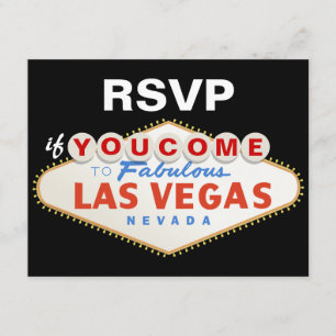 Cartão RSVP Destino do sinal de Las Vegas que wedding o cartã