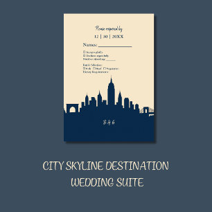 Cartão RSVP Destino do Skyline Metropolitano de Luxury