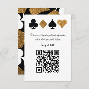 Cartão RSVP Destino Dourado de Las Vegas Código QR de Casament