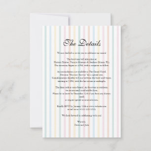 Cartão RSVP Detalhes Coloridos Do Casamento De Stripe Foto Ca