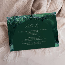 Cartão RSVP Detalhes de Casamento com Arco Verde Esmeralda e B