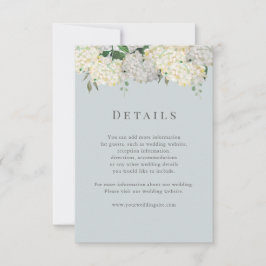 Cartão RSVP Detalhes de Casamento com Hortênsia Azul Empoeirad