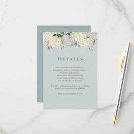 Cartão RSVP Detalhes de Casamento com Hortênsia Azul Empoeirad