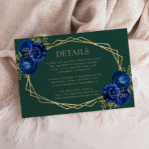 Detalhes de Casamento Floral Verde Esmeralda Azul 