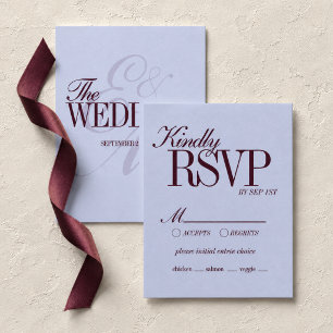 Cartão RSVP Detalhes de Casamento Formal Luxuoso Periwinkle e