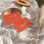 Cartão RSVP Detalhes do Casamento Colorido de Brilho Moderno R<br><div class="desc">Um simples e elegante laranja e branco de caligrafia com cartão de rsvp de casamento retro de pêssego. Isso tem um moderno e vintage blush cor de laranja brilhante com script branco escrito à mão. Minimalista e chique com letras arrojadas e retrógradas. Tudo é editável clicando no botão personalizar.</div>