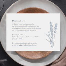 Cartão RSVP Detalhes do Casamento com Flor Silvestre Periwinkl