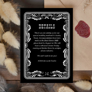 Cartão RSVP Detalhes do Casamento Country Western Cowboy Vinta