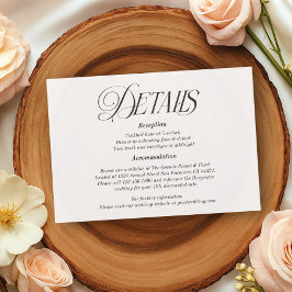 Cartão RSVP Detalhes do Casamento da Caligrafia Elegante Moder