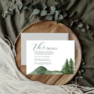 Cartão RSVP Detalhes do casamento da floresta rustic Woodland