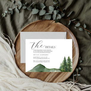 Cartão RSVP Detalhes do casamento da floresta rustic Woodland
