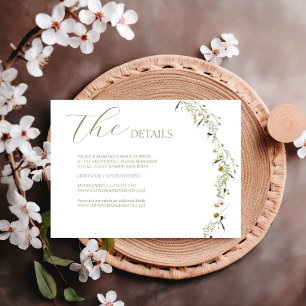 Cartão RSVP Detalhes do casamento de Boho Daisy Beidge Wildflo