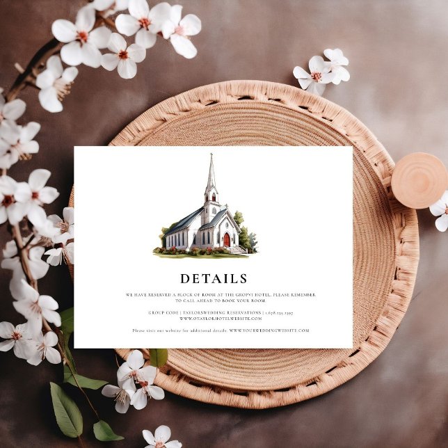 Cartão RSVP Detalhes do Casamento de Local da Ilustração de Aq (Criador carregado)