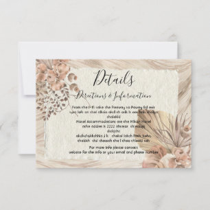 Cartão RSVP Detalhes do Casamento de Oasis Palm Tropical e car
