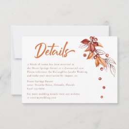 Cartão RSVP Detalhes do Casamento de Terracotta do Autumn Eart