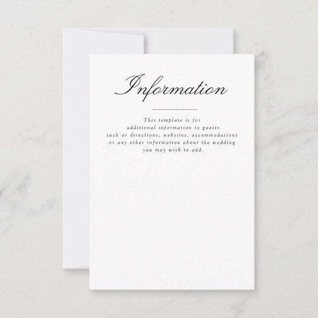 Cartão RSVP detalhes do casamento de tipografia simples (Frente)