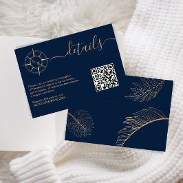 Cartão RSVP Detalhes do Código QR do Passaporte de Destino Com