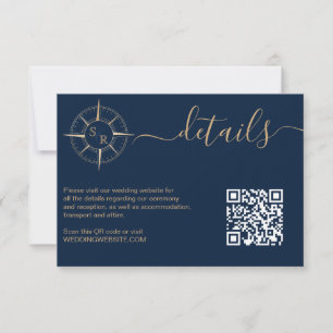 Cartão RSVP Detalhes do Código QR do Passaporte de Destino Com