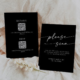 Cartão RSVP Detalhes do código QR EDITABLE COLOR Chic e