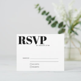 Cartão RSVP Detalhes do Código QR Preto e Branco Minimalista M