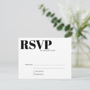 Cartão RSVP Detalhes do Código QR Preto e Branco Minimalista M