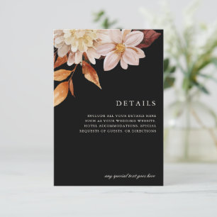 Cartão RSVP Detalhes do Gabinete de Casamento Floral do outono