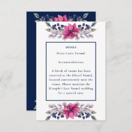 Cartão RSVP Detalhes do Marinho Rosa do Fuchsia Enclosure Códi