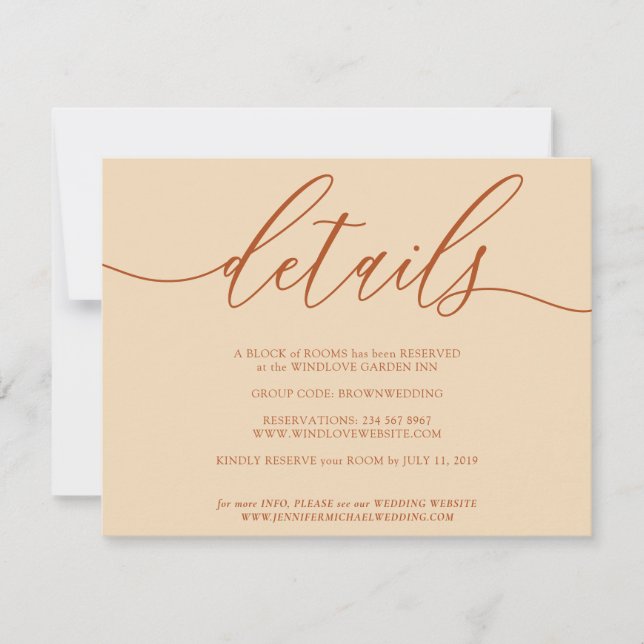 Cartão RSVP Detalhes do plano de casamento (Frente)