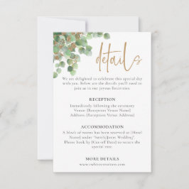 Cartão RSVP Detalhes Dourados do Elegante Eucalyptus Botanical