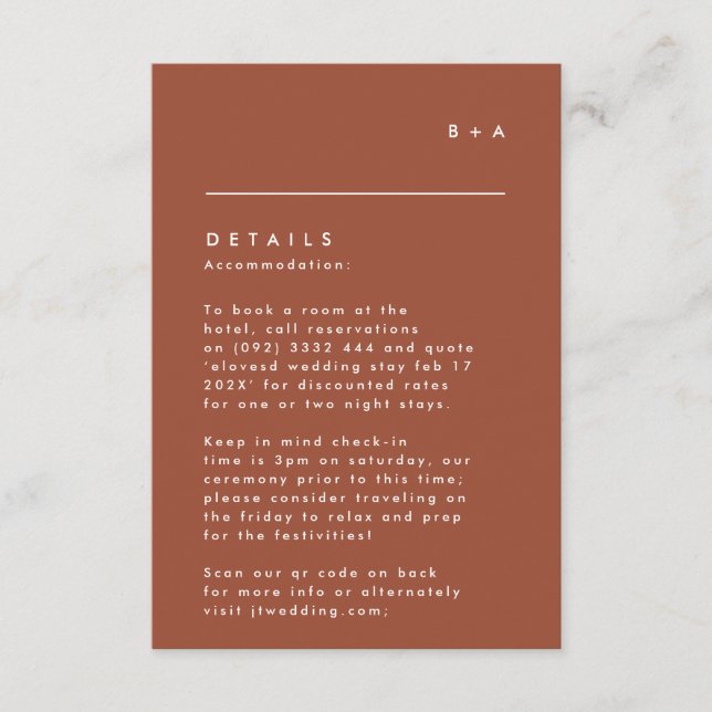 Cartão RSVP Detalhes Simples do Monograma Branco Preto (Frente)