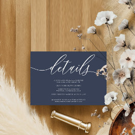 Cartão RSVP Detalhes Simples Navy