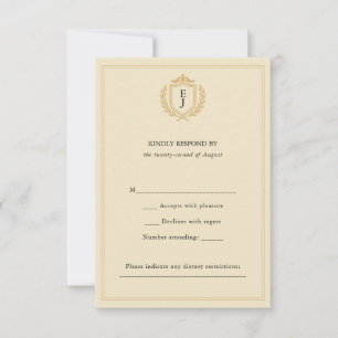 Cartão RSVP Detenção Elegante De Dinheiro Antigo - Casamento D