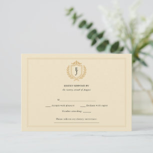 Cartão RSVP Detenção Elegante De Dinheiro Antigo - Casamento D