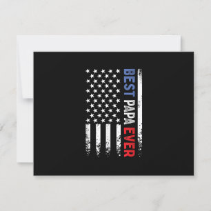 Cartão RSVP Dia de os pais Best Papa Ever com bandeira america