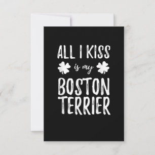 Cartão RSVP Dia de São Patrício Boston Terrier Dog Mãe Engr