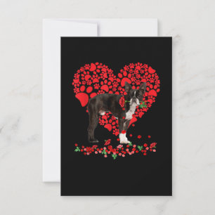 Cartão RSVP Dias de os namorados Boston Terrier Heart Dog Pai