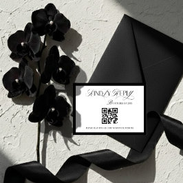 Cartão RSVP Dinheiro Antigo Preto e Branco