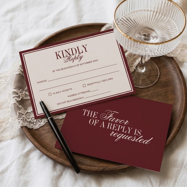 Cartão RSVP Dinheiro Antigo Sofisticado Atemporal Casamento Cr (Criador carregado)
