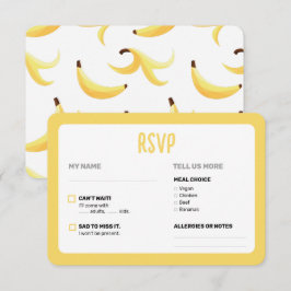 Cartão RSVP Dívidas Favoritas de Banana Retro Engraçadas Puns