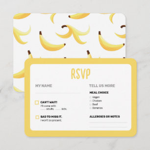 Cartão RSVP Dívidas Favoritas de Banana Retro Engraçadas Puns