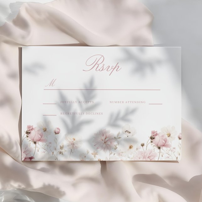 Cartão RSVP Divino Elegância: Casamento Floral do Jardim de Bl (Criador carregado)