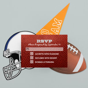 Cartão RSVP do Bar de futebol Mitzvah