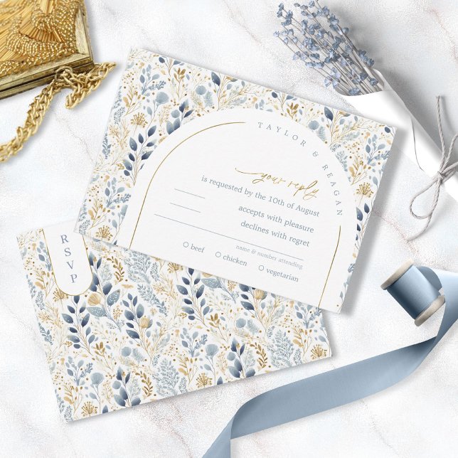 Cartão RSVP Doce Padrão De Casamento Floral ID1045 (Criador carregado)