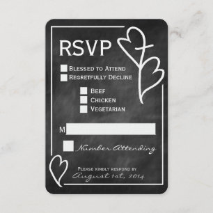 Cartão RSVP Dois Corações Cruzados de Casamento Religioso Cart