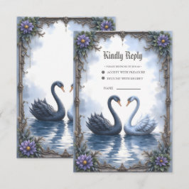 Cartão RSVP Dois Corações, Uma Reflexão – Casamento Romântico