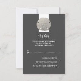 Cartão RSVP Dólar de Areia Solitária - Cinzas de carvão - Casa