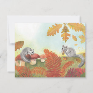 Cartão RSVP Dorrato Gordo Europeu (Glis glis) na Natureza