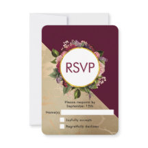 Dourada Marble Pattern e Burgundy Floral Wedes