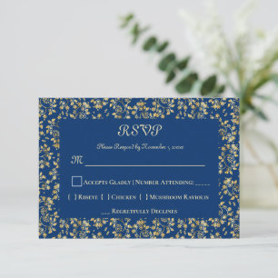 Cartão RSVP Dourada medieval