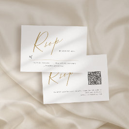 Cartão RSVP Dourado casamento elegante moderno e minimalista